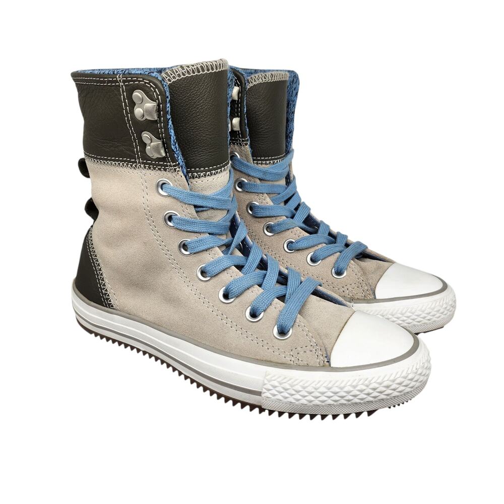 Converse Shoes Womens 6 Gray Blue Suede Boots Leather Grunge Punk Steampunk - Picture 2 of 15